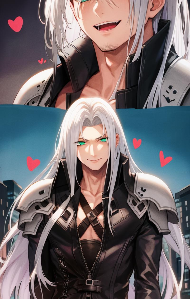 36729-3933607228-highres, detailed, soft lighting, outdoors, sephiroth [final fantasy], male focus, happy expression, hearts.png